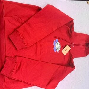 Red Hoodie with Turtle Design